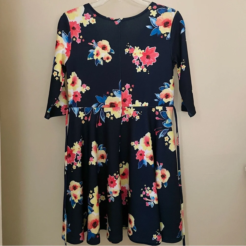 Justice Navy and Multicolor Floral Dress